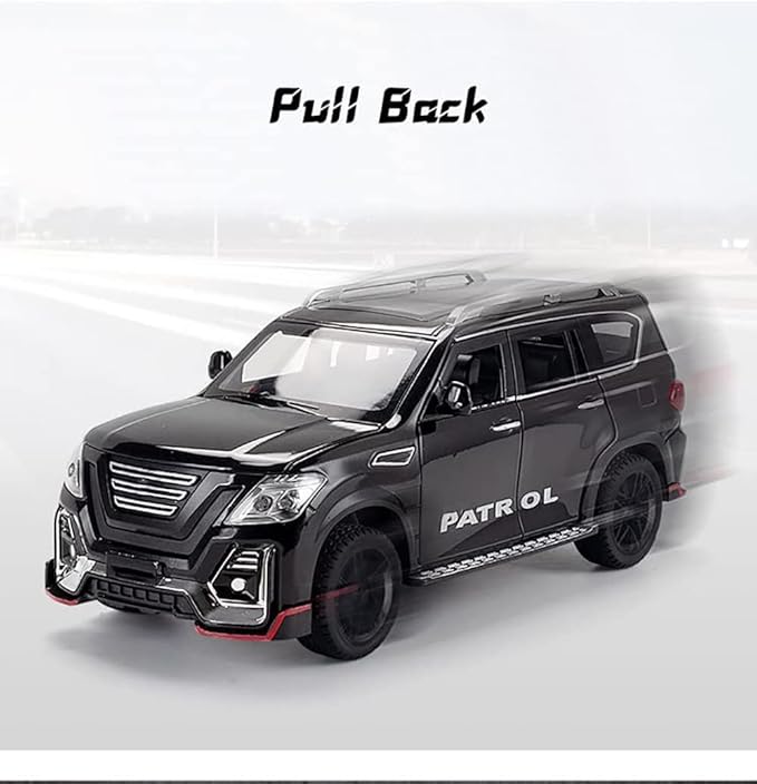 1:24 Nissan Patrol Diecast Car Model Pullback with light, sound & Smoke