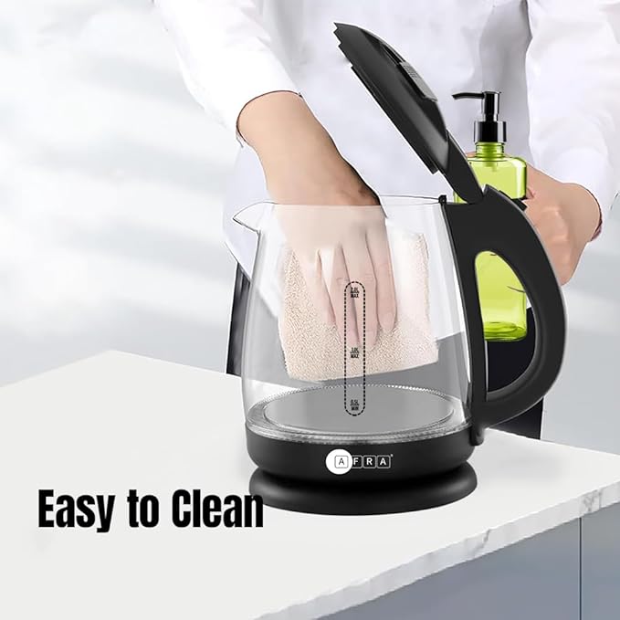 Electric Glass Kettle, 1500W, 1.8L, Strong Glass Body, 360° cordless electric jug, Overheat protection with Automatic cut-off, LED Indicator