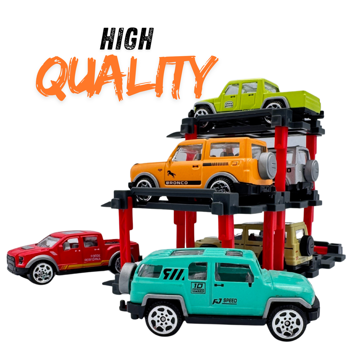 Haizol DIY Parking Garage Build 6 Cars high quality for kids above 3 years