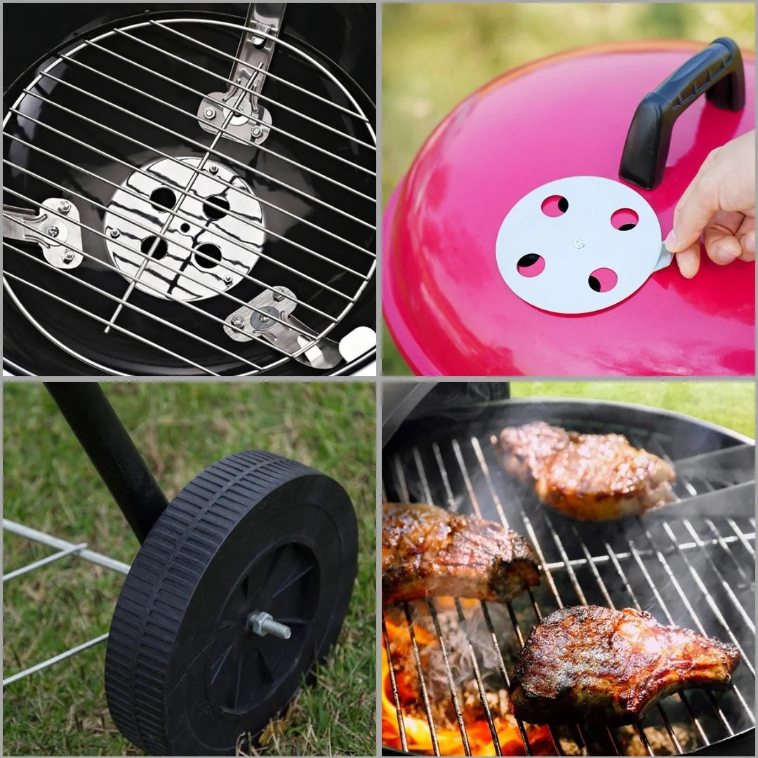 Portable Camping and Hiking BBQ Grill with Smoking Cover