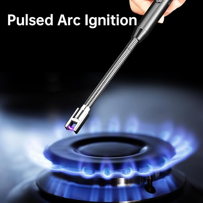 Electric Arc Lighter, Plasma Lighter Flameless Rechargeable USb Lighter Wind & Weatherproof Lighter For Kitchen, Barbecue, Candles, Fireworks, Gas Stove, Black,