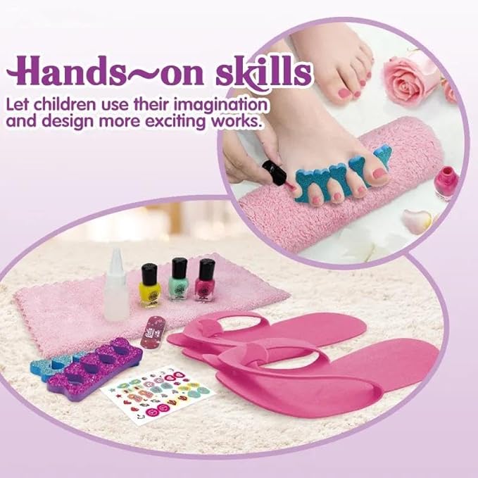 Girls Creator Soothing Spa Kit with Magical Water Beads, Light Effects, Salon-Style Pedicure Set, Ages 5+, Pink