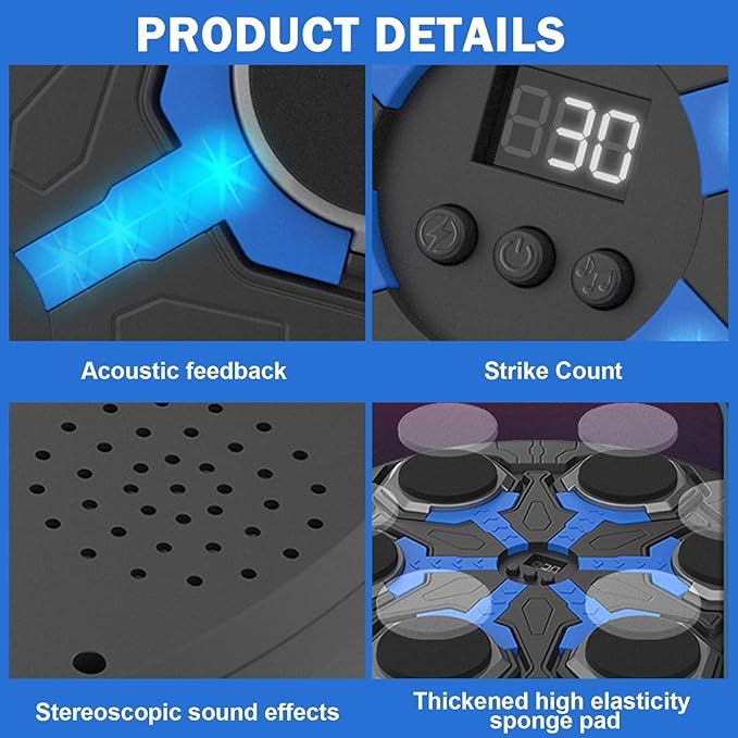 Music Boxing Machine, Bluetooth Music Boxing, Smart Music Boxing Machine, Boxing Machine with Boxing Gloves, Wall Mounted Boxing Machine, Boxing Training Equipment for Adults and Children