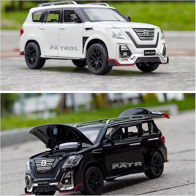 1:24 Nissan Patrol Diecast Car Model Pullback with light, sound & Smoke