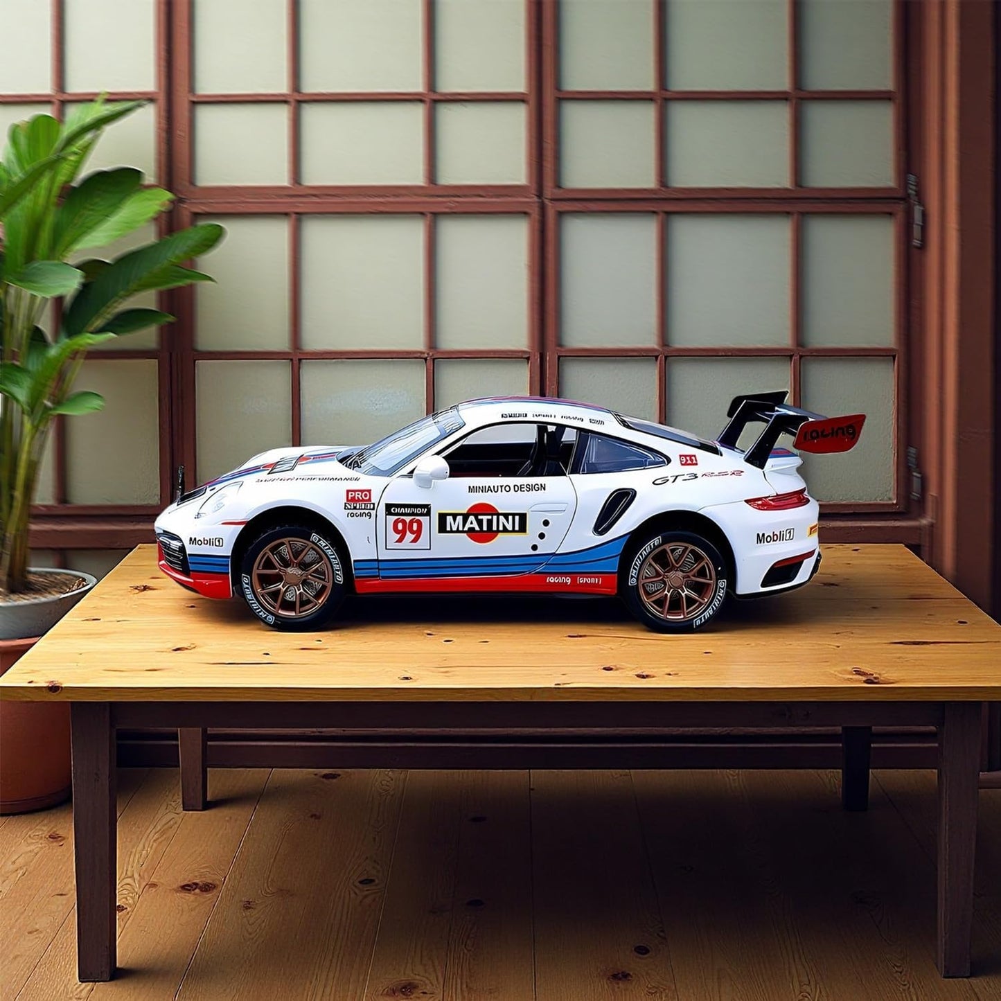 سيارات سباق رياضية بورش 911 GT3 RS RSR Turbo S بمقياس 1:24، سيارة سحب للخلف مزودة بإضاءة وصوت، مناسبة للأولاد من سن 4 إلى 7 سنوات