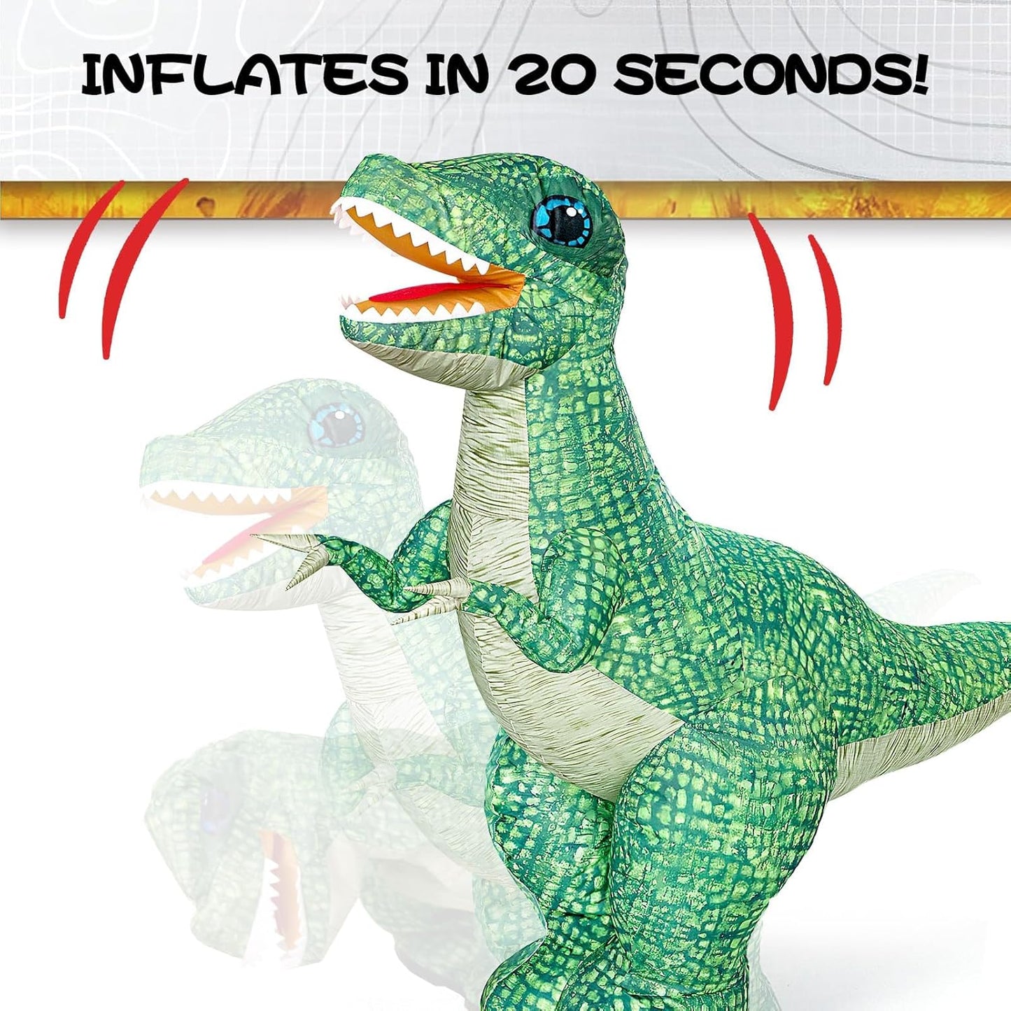 Remote Control Dinosaur Toys, Realistic Electric 2.4GHz Remote Control Inflatable Dinosaur Toy, with 360°Rotation, Forward & Backward, Rechargeable Walking Dinosaur Toy for Kids 3+ Birthday Gifts