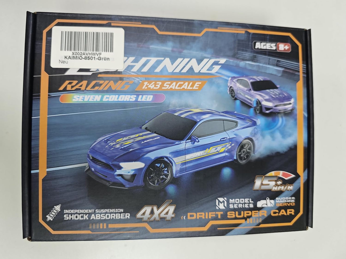Haizol Dodge Charger Mini RC Drift Car 1:43 Scale with Gyro Full Proportional RTR 2.4Ghz Remote Control with RGB Lights