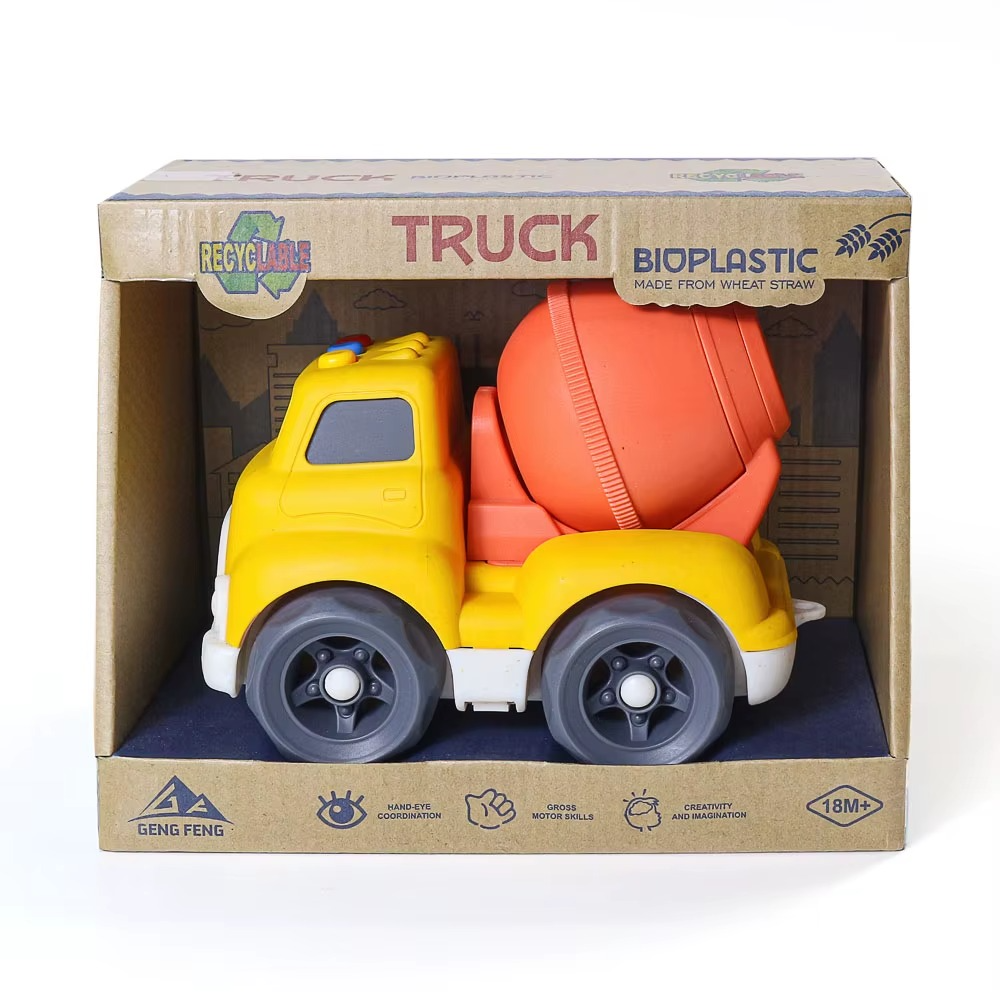 Haizol Toddler Car Toys for 1-3 Year Old, BPA Free, Phthalates Free, PVC, Mixer Cement, Birthday Gifts Dishwasher Safe, Recycled Plastic