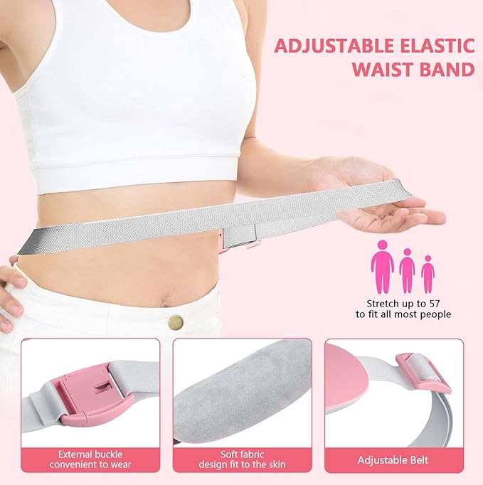Portable Heating Pad for Period Cramps Cordless Menstrual Heating Pad with 3 Heat Levels and 3 Massage Modes, Birthday Gifts for Women and Girls (Pink)