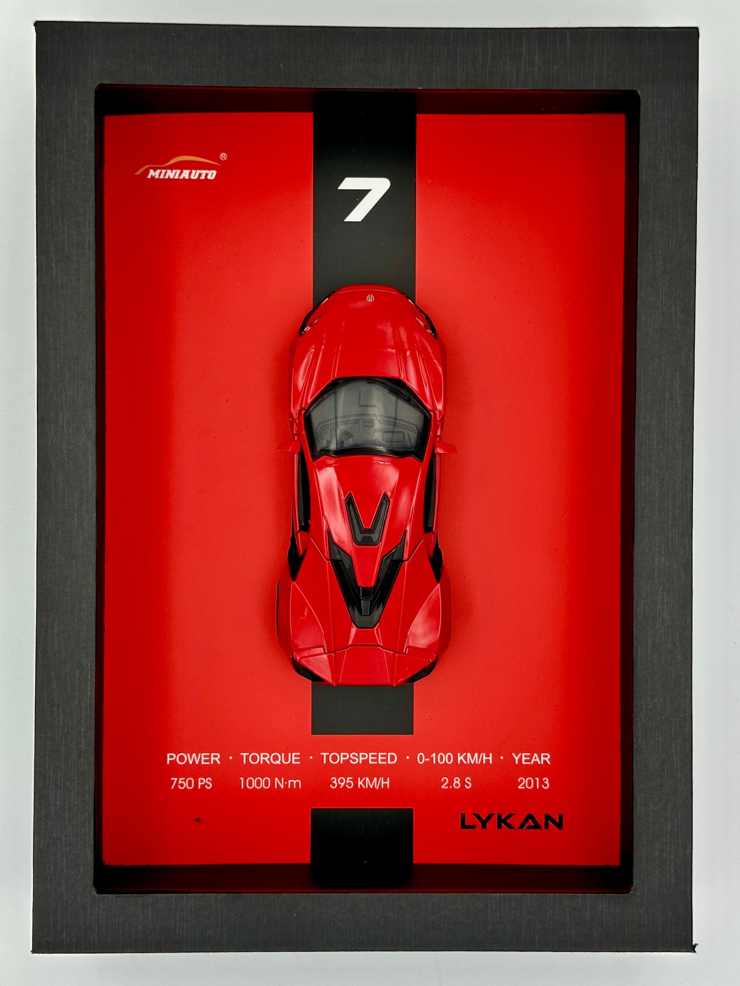 Haizol Metal Car Model 1:32 for Photo Frame Version Alloy Metal Sports Car Model Simulation Racing Car Model 3D Hanging Painting Die Cast Vehicles(Lykan)