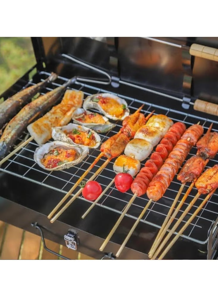 Barbecue Grill Stainless Steel Charcoal Grill With Lid Accessories Foldable Durable Outdoor 42*26*29 CM