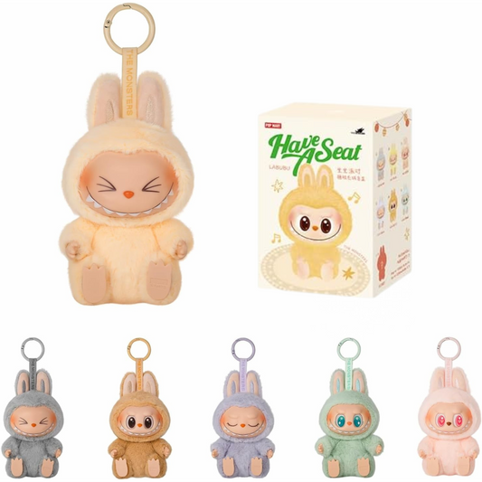 عبوة واحدة من صندوق LABUBU The Monsters - Have a Seat المصنوع من الفينيل المخملي، صندوق The Monsters Blind Box 