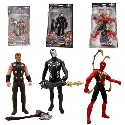 Haizol Action Figure Toy 6-Pack, Iron Man, 6-inch Figures, Spider-Man, Captain America, For Kids Ages 4 and Up