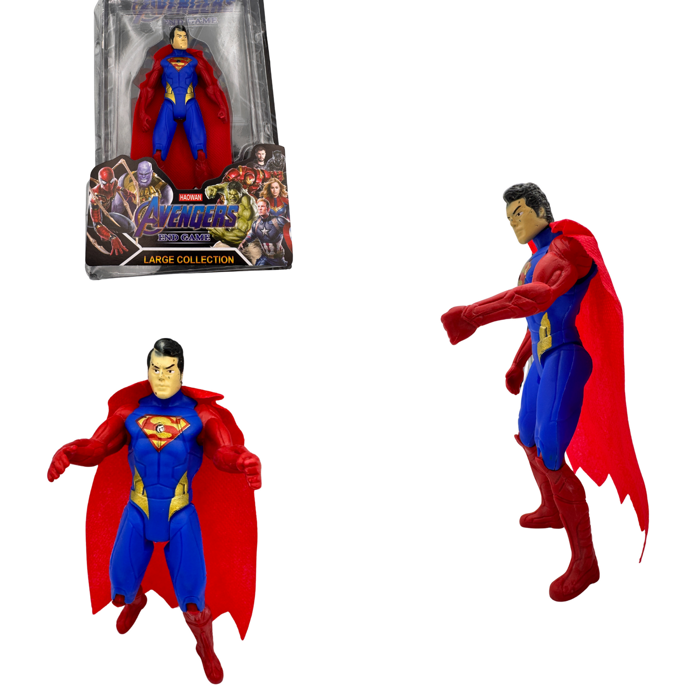 Haizol Action Figure Toy 6-Pack, Iron Man, 6-inch Figures, Spider-Man, Captain America, For Kids Ages 4 and Up