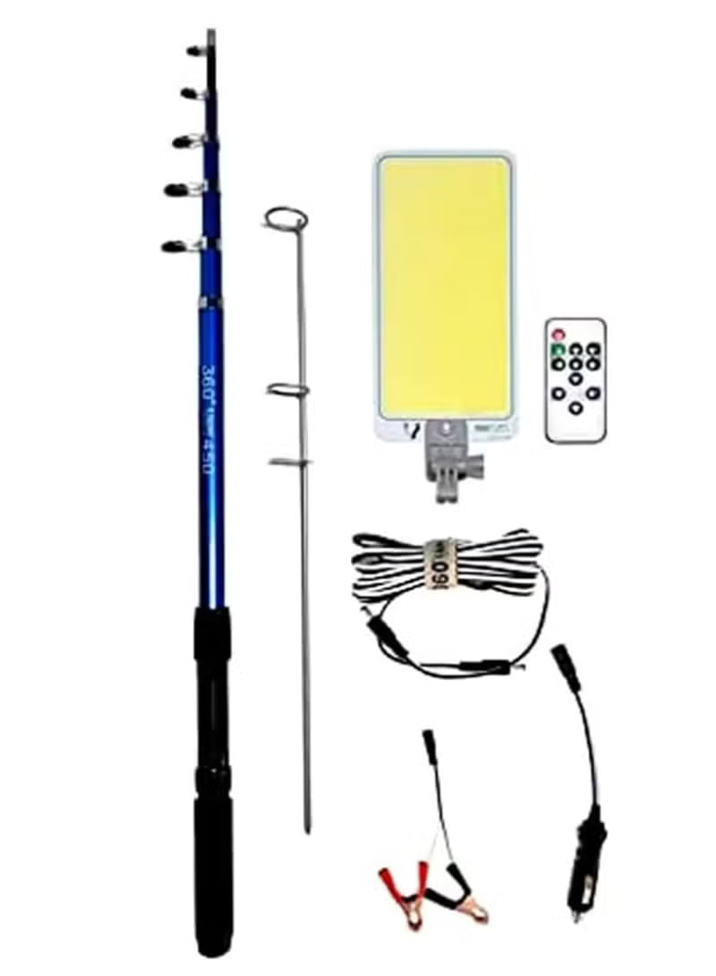 Camping Light LED 800W Telescopic Fishing Rod with Remote Control | 360 Degree Camping