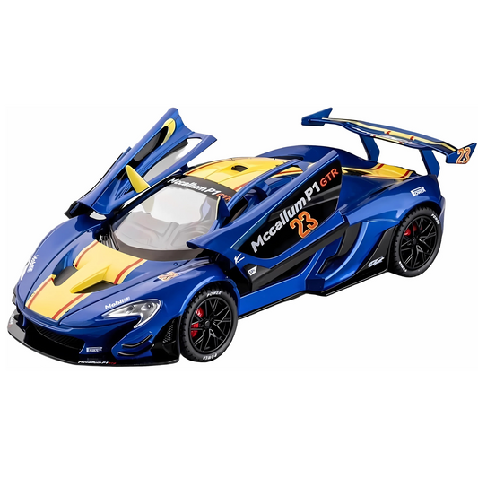 نموذج سيارة محاكاة ماكلارين P1 GTR Track Edition بمقياس 1:22 مع صوت وإضاءة قابلة للسحب