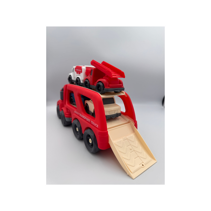 Haizol Toddler Carrier Truck Transport Vehicles Toys - 5 in 1,Lights and Music Kids Toy Cars for Toddlers 1-3