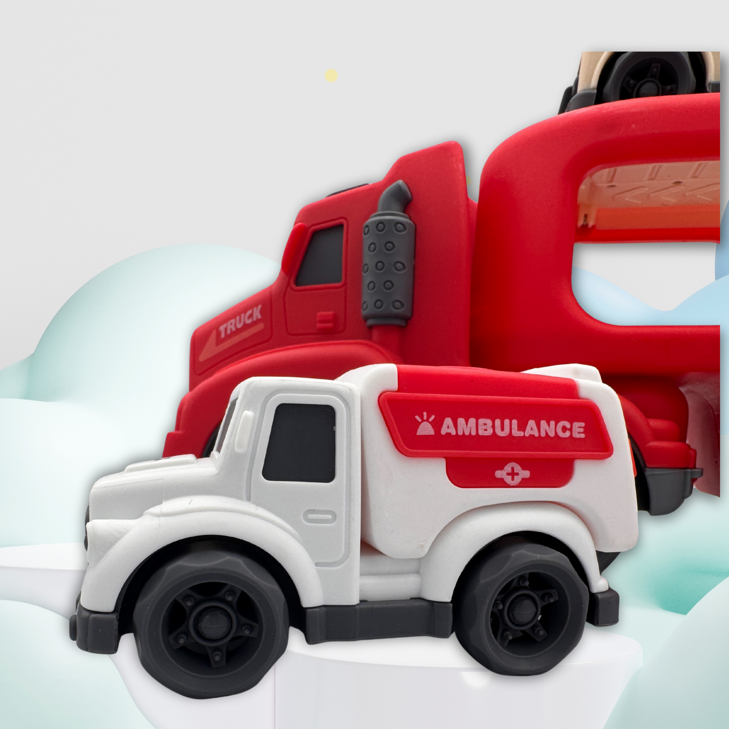 Haizol Toddler Carrier Truck Transport Vehicles Toys - 5 in 1,Lights and Music Kids Toy Cars for Toddlers 1-3