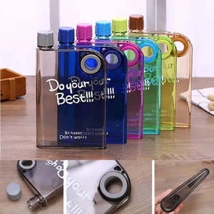 Slim Motivational Flat Water Bottle