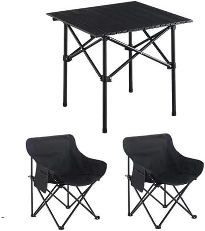 Outdoor Furniture Table Et Chaise, Portable Foldable Camping Picnic Table Set, Outdoor Bistro Set,1 Table and 2 Chairs