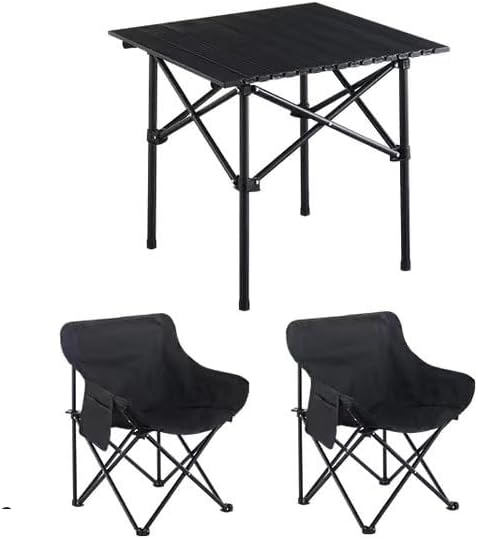 Outdoor Furniture Table Et Chaise, Portable Foldable Camping Picnic Table Set, Outdoor Bistro Set,1 Table and 2 Chairs