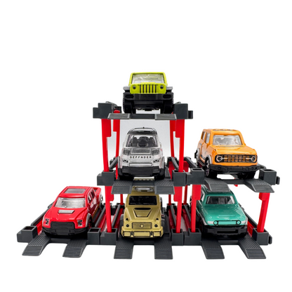 Haizol DIY Parking Garage Build 6 Cars high quality for kids above 3 years