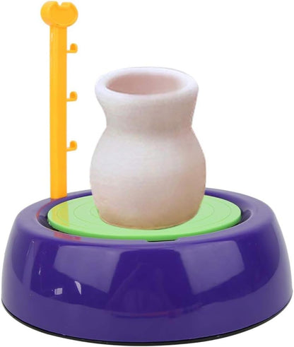 Kids Electric Pottery Wheel Kit, Complete DIY Clay Craft Studio with Air-Dry Clay, Tools, and Mini Pottery Machine, Educational Art Toy for Children, for Ages 8+, Home