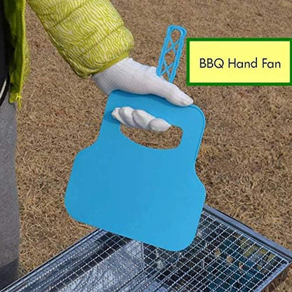 Plastic Heat Resistant Barbecue Manual Hand Fan BBQ Flame Blower for Outdoor Picnic, 3 -Pieces
