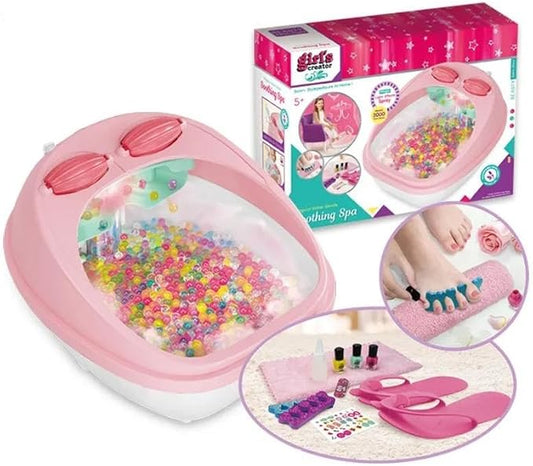 Girls Creator Soothing Spa Kit with Magical Water Beads, Light Effects, Salon-Style Pedicure Set, Ages 5+, Pink