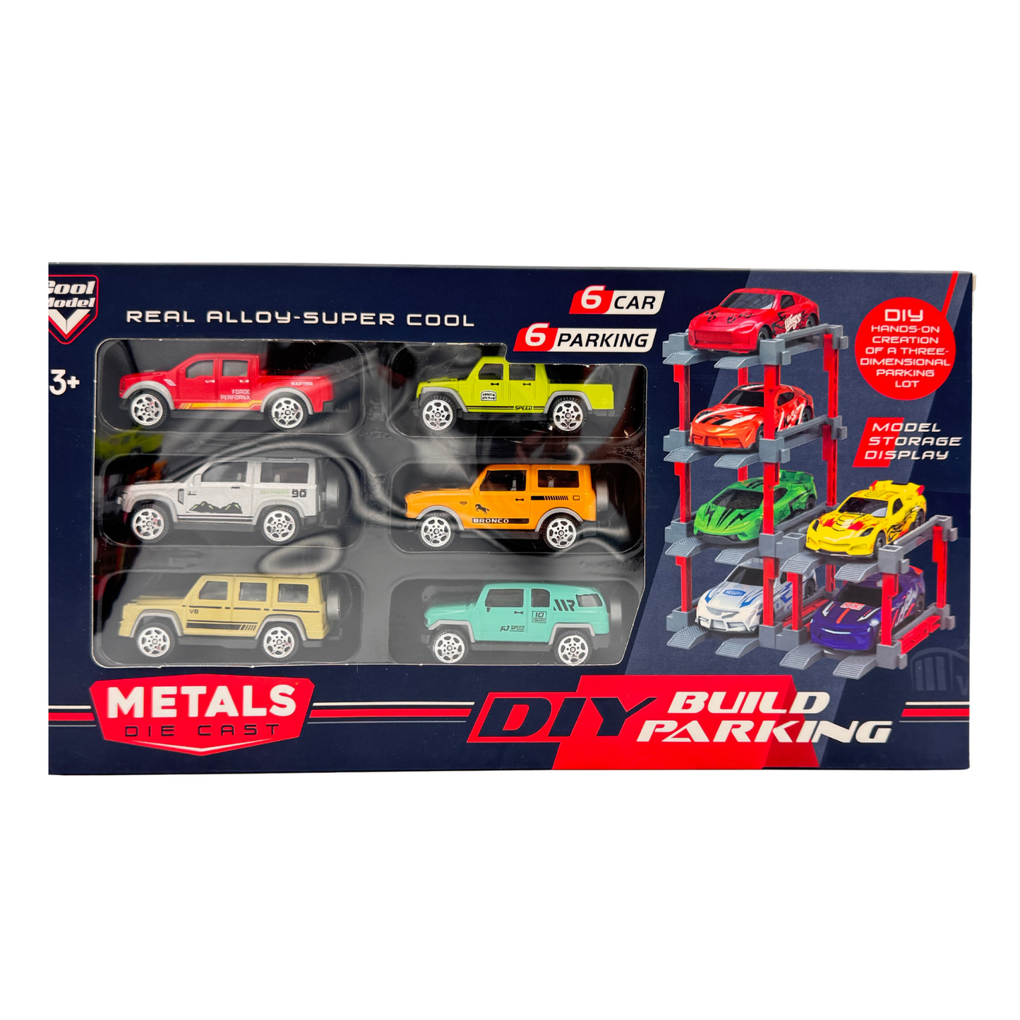 Haizol DIY Parking Garage Build 6 Cars high quality for kids above 3 years