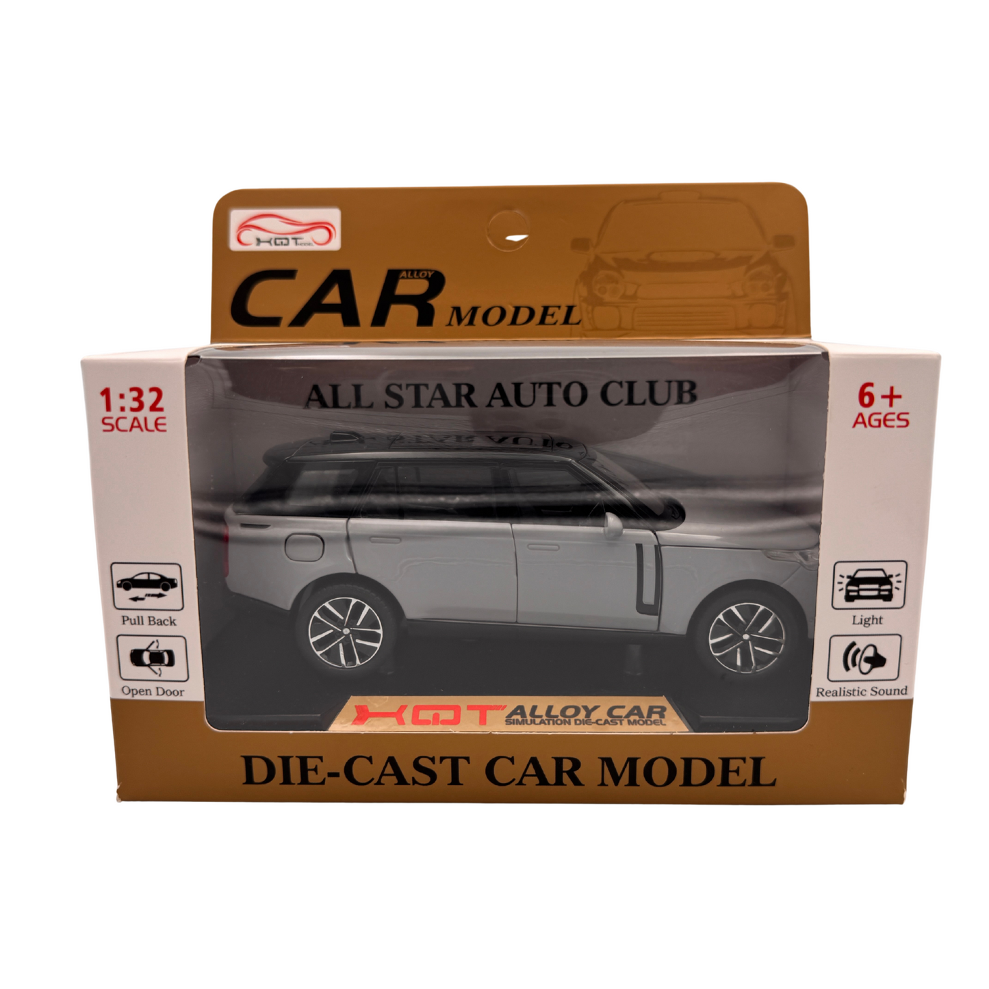 Haizol Land Range Rover Model Car Metal Diecast 1:32 Scale Metal Pullback Openable Doors Flashing Light and Musical