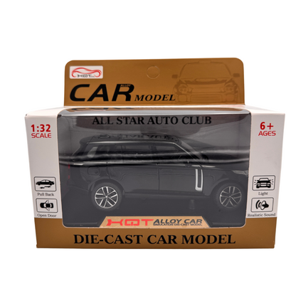 Haizol Land Range Rover Model Car Metal Diecast 1:32 Scale Metal Pullback Openable Doors Flashing Light and Musical