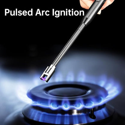 Electric Arc Lighter, Plasma Lighter Flameless Rechargeable USb Lighter Wind & Weatherproof Lighter For Kitchen, Barbecue, Candles, Fireworks, Gas Stove, Black,
