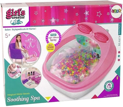 Girls Creator Soothing Spa Kit with Magical Water Beads, Light Effects, Salon-Style Pedicure Set, Ages 5+, Pink
