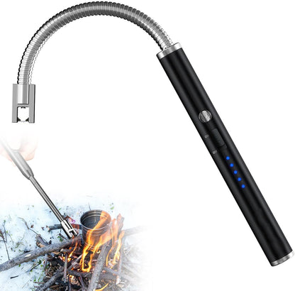 Electric Arc Lighter, Plasma Lighter Flameless Rechargeable USb Lighter Wind & Weatherproof Lighter For Kitchen, Barbecue, Candles, Fireworks, Gas Stove, Black,