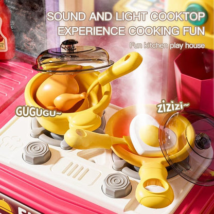 Kids Kitchen Playset 2 in 1,Cooking and Surpermarket Pretend Play Interactive Station with Sink, Water, Steam, Sound, Accessories (83 Pcs) - For Kids Toddlers 3-5
