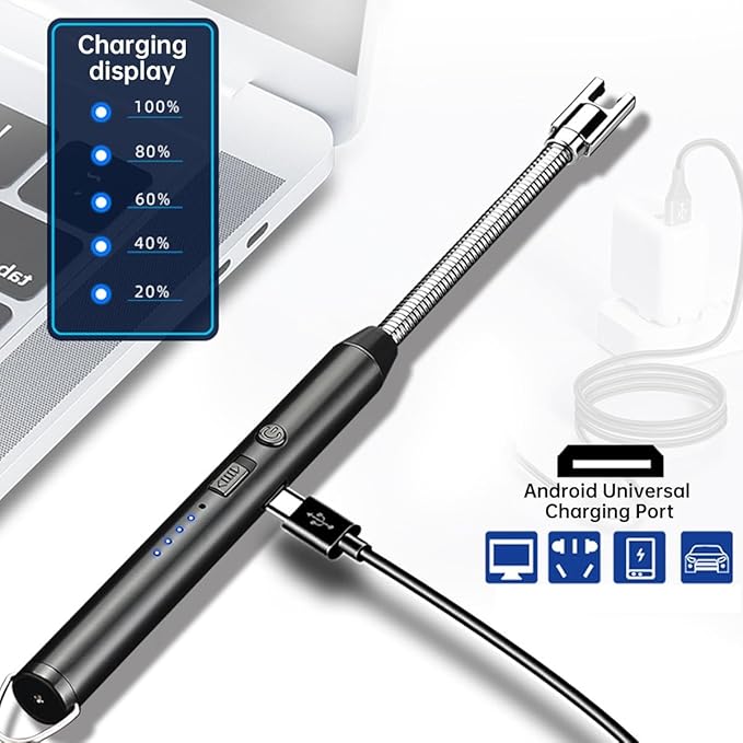 Electric Arc Lighter, Plasma Lighter Flameless Rechargeable USb Lighter Wind & Weatherproof Lighter For Kitchen, Barbecue, Candles, Fireworks, Gas Stove, Black,