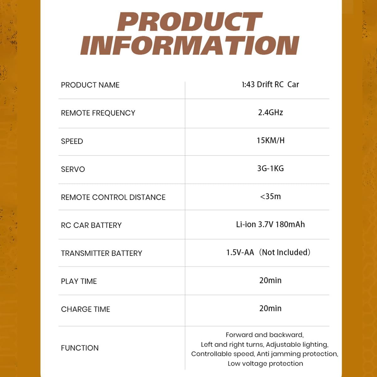 Haizol 1/43 Scale RC Drift Racing Car for Adults, 2.4G Full-Proportional Electric Remote Control Car Model with LED Lights(RTR Version/Silver)