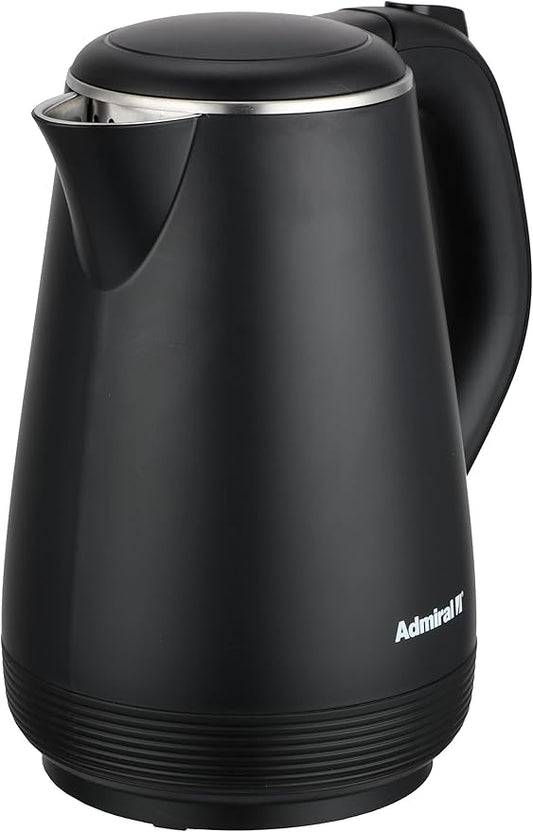Admiral Electric Kettle 1L, With Open Lid Opening Function, Double Layered, Boil Dry Protection, Black, 1 Year Warranty