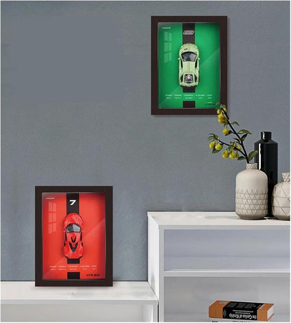 Haizol Metal Car Model 1:32 for Photo Frame Version Alloy Metal Sports Car Model Simulation Racing Car Model 3D Hanging Painting Die Cast Vehicles(Lykan)