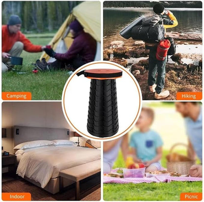 Portable Chair Folding Stool,Retractable Telescopic Camping Stools Lightweight Sturdy Seat Adjustable Collapsible(Blue)