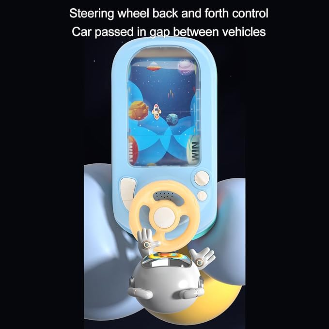 Kids Steering Wheel, Interactive Dashboard Steering Wheel Pretend Play Driving Toy, Children's Educational Sounding Toy Small Steering Wheel Toy for Kids Boys Girls Birthday Gift (Spacecraft)