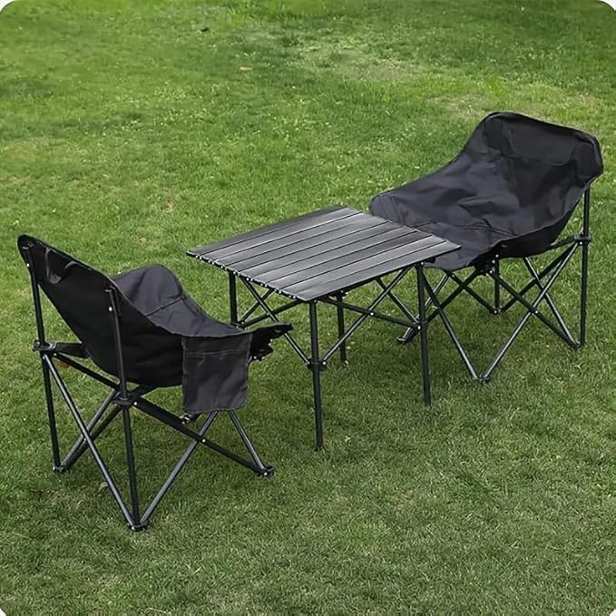 Outdoor Furniture Table Et Chaise, Portable Foldable Camping Picnic Table Set, Outdoor Bistro Set,1 Table and 2 Chairs