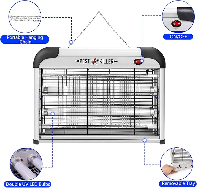 Electronic Insect Killer, Bug Zapper, Fly Zapper, Mosquito Killer-indoor home plug in, Professional insect killer Lamp for Home, Office, Restaurant and Hotels.