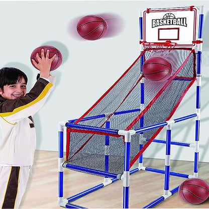 Kids Arcade Basketball Game, Indoor Basketball Hoop Set Mini Basketball Shooting Game Basketball Hoop with Inflatable Ball Indoor Sports Shooting System for Boys and Girls Over 3 Years Old