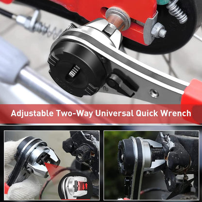Multifunctional Universal Ratcheting Wrench, Adjustable Ratchet Wrench for 1/4-7/8 Inch Screw Anti-Rust Universal Adjustable Socket Wrench Ratcheting Set With No-slip Handle Manual Sleeve Repair Tool