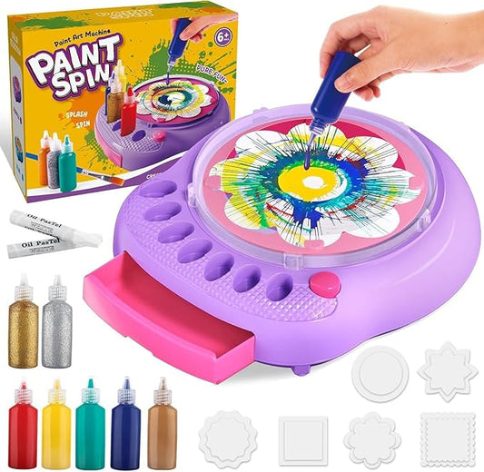 Paint Spin Art Machine Kit for Kids - Easter Arts & Crafts for Boys & Girls Ages 6+ Creative Spinner Toy Set with Paints, Artboards & Brushes - Fun Birthday Gift Idea