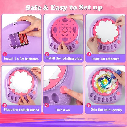 Paint Spin Art Machine Kit for Kids - Easter Arts & Crafts for Boys & Girls Ages 6+ Creative Spinner Toy Set with Paints, Artboards & Brushes - Fun Birthday Gift Idea