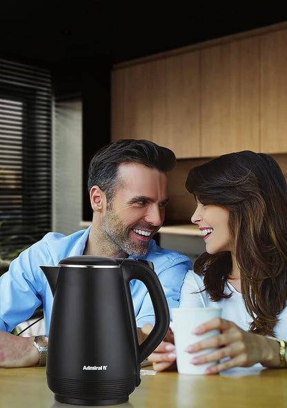 Admiral Electric Kettle 1L, With Open Lid Opening Function, Double Layered, Boil Dry Protection, Black, 1 Year Warranty