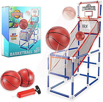 Kids Arcade Basketball Game, Indoor Basketball Hoop Set Mini Basketball Shooting Game Basketball Hoop with Inflatable Ball Indoor Sports Shooting System for Boys and Girls Over 3 Years Old